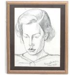 Francois Desnoyer/Portrait of Katherine Gavin Jones/signed and dated Avril 1936/pencil,