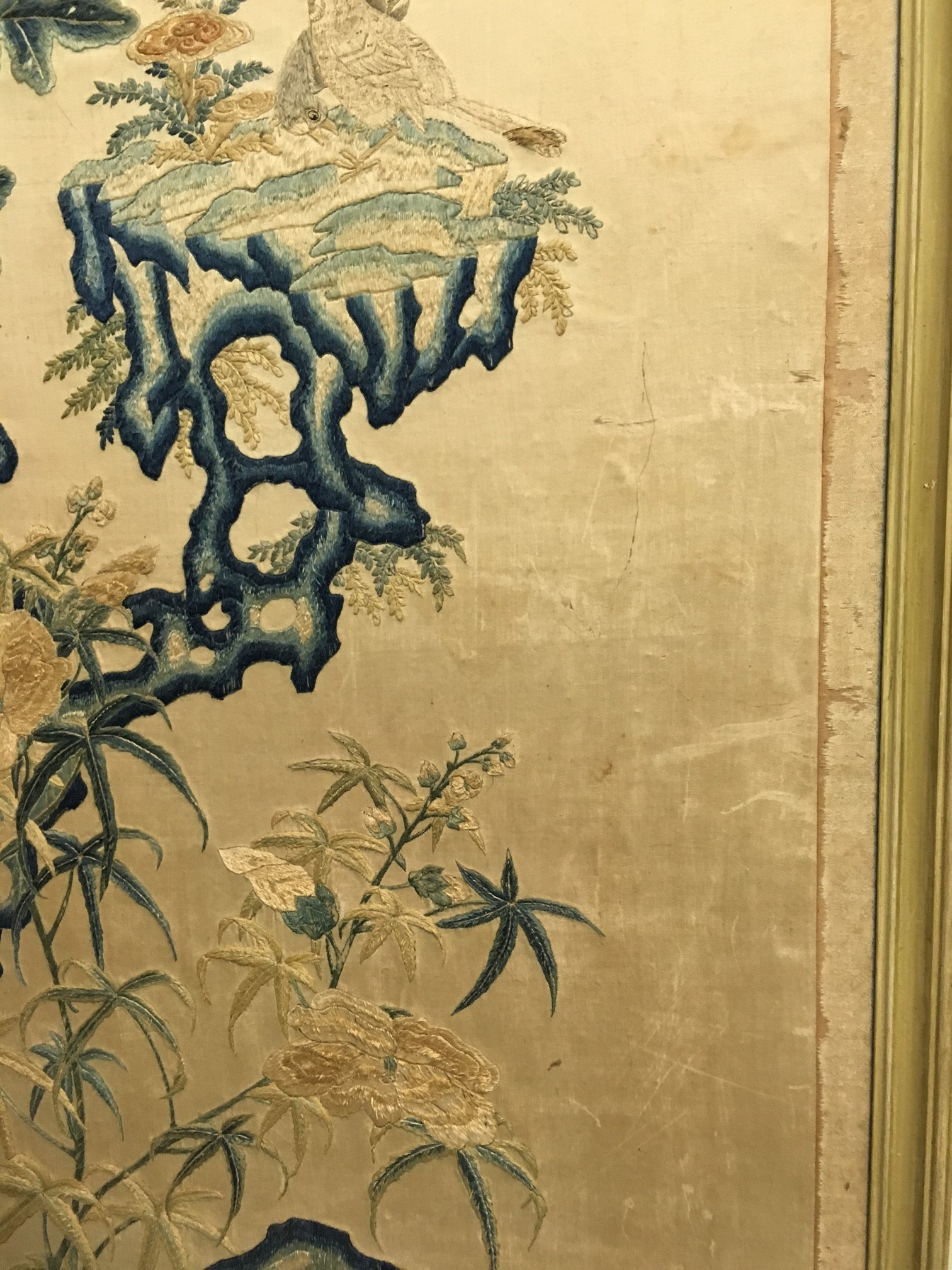 Four Chinese needlework panels of birds in flowering branches, - Image 8 of 13