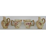 A pair of Royal Worcester blush ivory jugs, No.