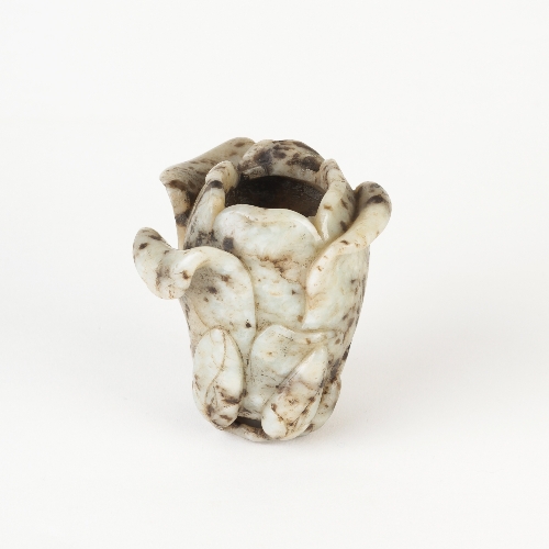 A Chinese jade vase of magnolia form, Qing dynasty, naturalistically modelled, 9. - Image 3 of 8