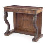 A William IV walnut console table,