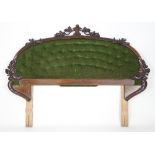 A Victorian carved walnut headboard,