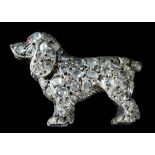 A diamond brooch of spaniel form,