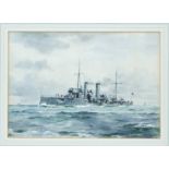 Frank Watson Wood (British 1862 - 1953)/HMS Seagull/signed lower right and dated 1907,