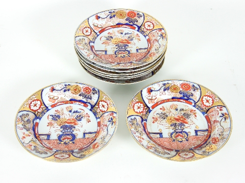 A set of eight English Ironstone plates, circa 1810,