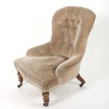 A Victorian button back nursing chair,