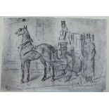 Constantin Guys (1802-1892)/Horse Drawn Cab/pencil and grey wash,