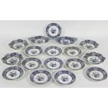 A Copeland & Garrett dessert service of seventeen pieces transfer printed with baskets of fruit and