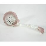 A pearlware shell-shaped sugar sifter spoon, probably Wedgwood, circa 1830,