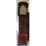 An oak and mahogany cased longcase clock,