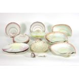 A Wedgwood pearlware shell-moulded part-dessert service, circa 1840, comprising a tureen and cover,