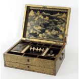 A 19th Century Chinese export lacquer sewing box,