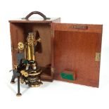 A Watson's Improved Van Heurck Bacteriological microscope, signed W.