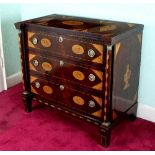 An early 19th Century walnut and marquetry chest,