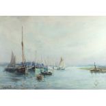 Dorothy Cox (British 1882-1940)/Fishing Boats in an Estuary/signed lower right/watercolour,