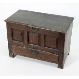 An 18th Century oak chest of small proportions,