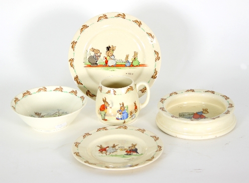 A small quantity of Royal Doulton Bunnykins nursery china, including a bowl, plates etc.