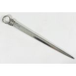 A George III silver meat skewer, W & P Cunningham, Edinburgh, date letter rubbed, crested,