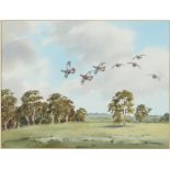 Robert Milliken (British born 1920)/Grouse in Flight/signed/watercolour,