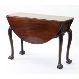 A George III mahogany drop leaf table,