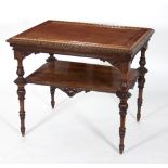 An Italian late 19th Century mahogany centre table, bearing a label 'Panciera Besarel Venise',