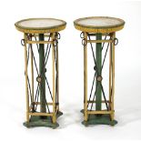 Maison Carlhian (1867-1975): A pair of French painted gueridons,