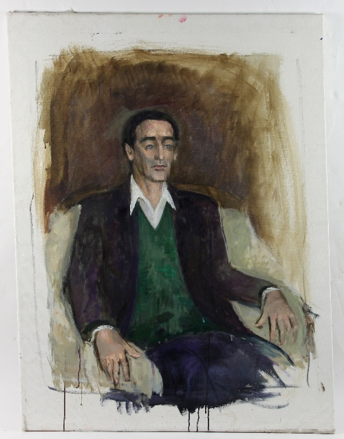 Barbara Dorf (1933-2016)/Portrait of a Seated Gentleman/oil on canvas, 101.5cm x 76.