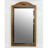 David Linley (British, born 1961): An arched frame mirror with rectangular plate, stamped Linley,