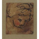 Possibly 16th Century School/Study of a Head/pen and ink, 5cm x 4.
