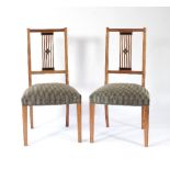 David Linley (British, born 1961): A pair of side chairs, veneered in walnut and ebony,