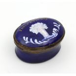 A South Staffordshire oval enamel patch box, late 18th Century,