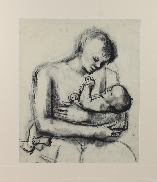 Barbara Dorf (1933-2016)/Mother and Child/black crayon, 64. - Bild 2 aus 2