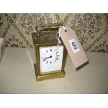 An early 20th century carriage clock, 12cm high.