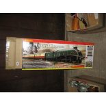 A cased Hornby Mallard Express train set.