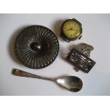 A silver brooch etc (content of 1 bag).