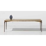 FÉLIX AGOSTINI 1910-1980 Table basse, vers 1963 Bronze doré verni, marbre / varnished gilt bronze,