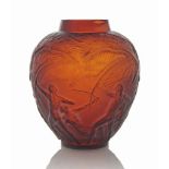 An Archers Vase, No. 893
designed 1921, amber and white stained
10 3/8 in. (26.5 cm.) high