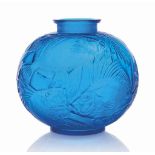 A Poissons Vase, No. 925
designed 1921, electric blue
9 ½ in. (24.2 cm.) high
intaglio R. LALIQUE