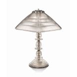 A Grand Dépôt Shade, F
designed 1928, clear and frosted; together with a composite glass base
21 in.