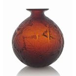 A Milan Vase, No. 1025
designed 1929, amber and white stained
11 in. (28 cm.) high
stencilled R.