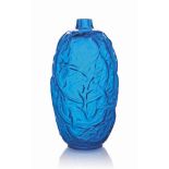 A Ronce Vase, No. 946
designed 1921, electric blue
9 ½ in. (24.1 cm.) high
moulded R. LALIQUE, later