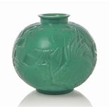 A Poissons Vase, No. 925
designed 1921, cased jade
9 ½ in. (24.2 cm.) high
moulded R. LALIQUE,