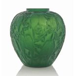 A Perruches Vase, No. 876
designed 1919, cased jade green and white stained
10 in. (25.5 cm.) high