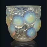 An Oran Vase, No. 999
designed 1927, opalescent
10 ¼ in. (26.2 cm. ) high
later wheel-engraved R.