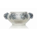 A Bouquets Marguerites Cire Perdue Vase
early 20th Century, blue stained
2 3/8 in. (6 cm.) high; 5 ½