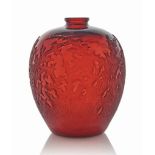 An Acanthes Vase, No. 902
designed 1921, cased red
11 ½ in. (29.3 cm.) high
moulded R. LALIQUE