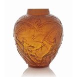 An Archers Vase, No. 893
designed 1921, cased butterscotch and sepia stained
10 3/8 in. (26.5 cm.)