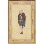 A PORTRAIT OF A SUFI MENDICANT SAFAVID ISFAHAN, IRAN, SECOND HALF 17TH CENTURY Opaque pigments