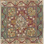 A RARE EMBROIDERED PANEL SAFAVID IRAN OR AZERBAIJAN, 18TH CENTURY Of square form, embroidered with
