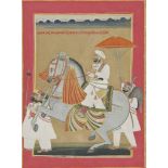 AN EQUESTRIAN PORTRAIT OF MUHAMMAD SA KHAN JODHPUR, MARWAR, RAJASTHAN, NORTH INDIA, DATED 1841